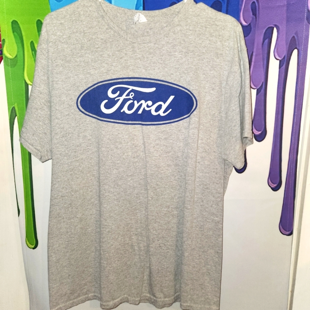Large, Ford, Gray T-Shirt for Men